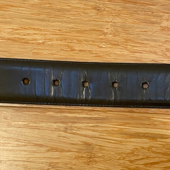 COACH Black Smooth Leather Belt with Square Brass Buckle (Size S) main image 5
